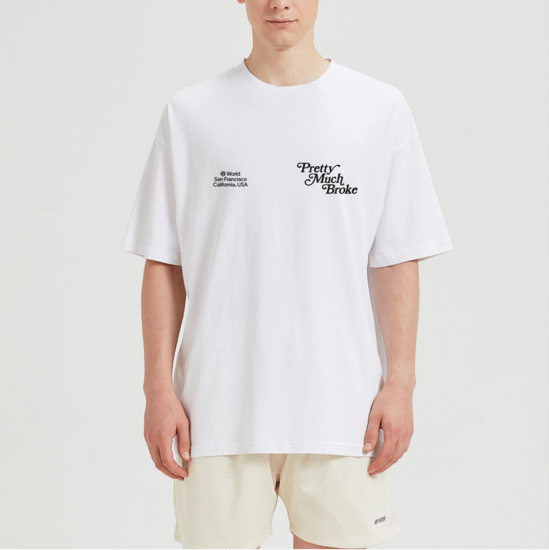 Pretty Much Broke® WORLD Tee - White