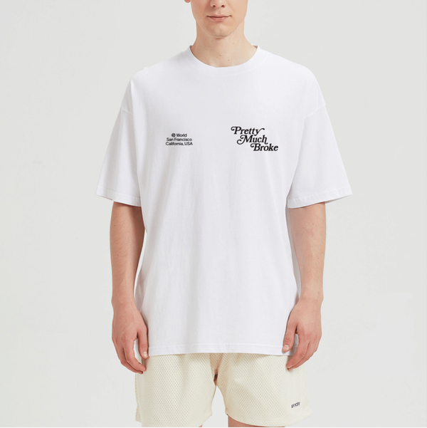 Pretty Much Broke® WORLD Tee - White